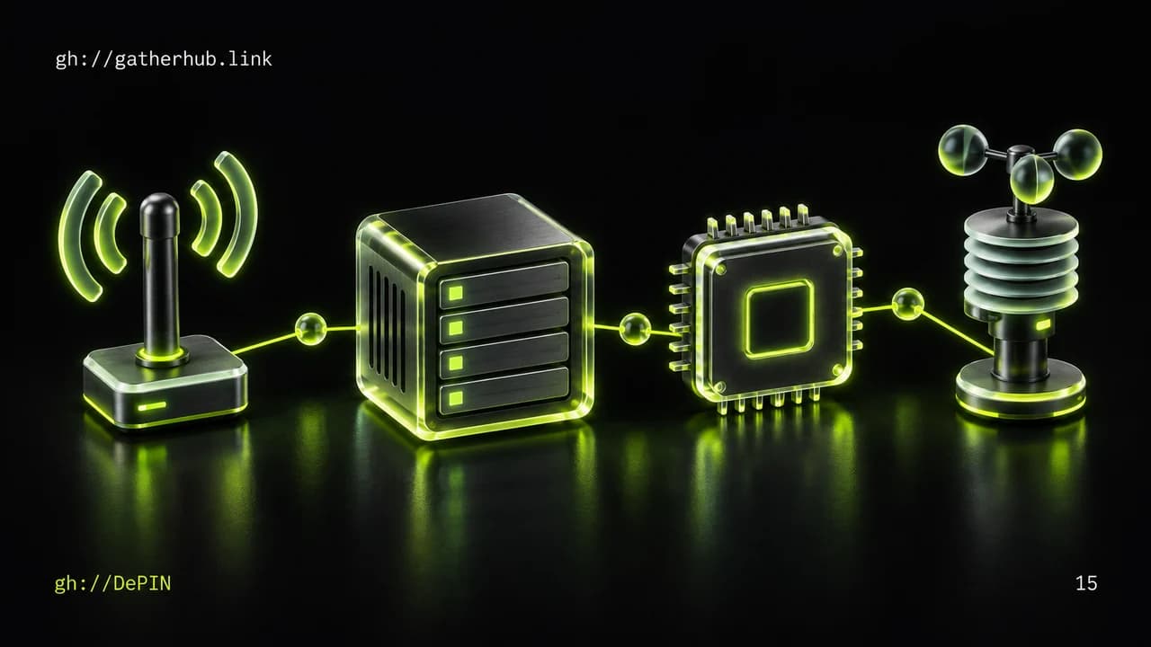 Des symboles de connexion, stockage, calcul et capteurs sont reliés.